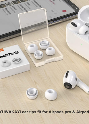 3 Pairs Replacement Ear Tips for AirPods Pro 2nd & 1st(S/M/L, White) | with Noise Reduction Hole, Silicone Ear Tips with Portable Storage Box, Fit in the Charging Case