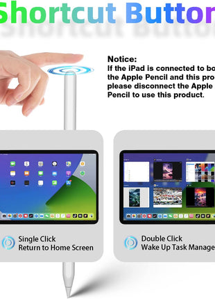 Gnanlen iPad Pencil 2nd Generation Magnetic Wireless Fast Charging, Same as Apple Pencil 2nd Gen, Stylus Pen Work for iPad Pro 11in 1/2/3/4, iPad Pro 12.9in 3/4/5/6, iPad Air 4/5, iPad mini 6, White