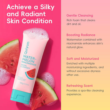 QUIYUM Watermelon & Niacinamide Skincare Set for Women Teens Girls, 3PCS