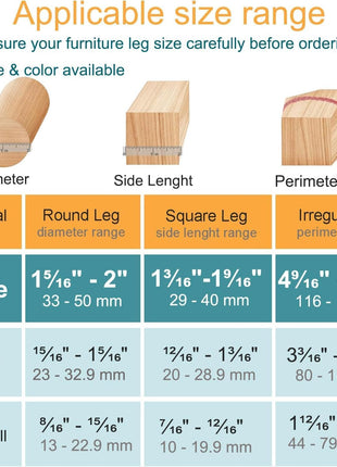 32 Pcs Chair Leg Floor Protectors - Silicone Felt Pads, Scratch-Proof & Noise-Free, Easy Smooth Moving, Large Size (Fits Round Chair Legs: 1-5/16 inch to 2 inch Diameter)