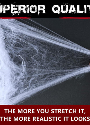 1400 sqft Halloween Spider Webs Decorations with 150 Extra Fake Spiders, Super Stretchy Cobwebs for Halloween Decor Indoor and Outdoor