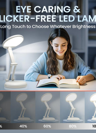 One Fire Cordless Desk Lamp,Dimmable Small Battery Powered Lights,3600mAh Rechargeable Wireless Table Lamp,Mini Lamp&Portable Light for Bed,Book Reading,Home for Small Spaces,Nail Light,Craft,Office