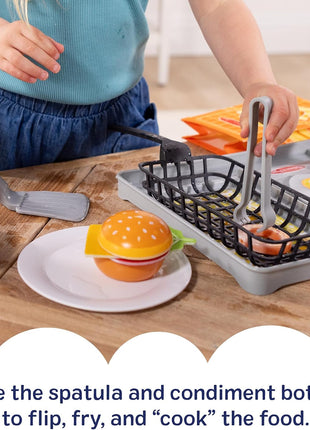 Melissa & Doug Flip & Fry Grill Play Set with Water Wow!® Kids Kitchen Playset with Color Changing Play Food, Preschool Toys for Girls & Boys Ages 3+
