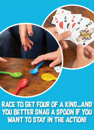 Spoons in a Case Playing Card Games for Kids Deck of Cards Fun Family Games