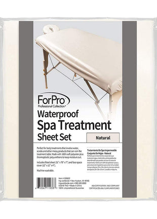 ForPro Waterproof Massage Table Cover, Natural | for Massage & Treatment Tables, Disposable Table Sheets, Spa Bed Sheets, Esthetician Table Linens, Salon & Spa Essentials
