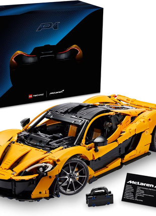 LEGO Technic McLaren P1 Hypercar Building Set, Gift for Adult Racing Fans, Race Car Collectible Model with V8 Piston Engine and 7-Speed Gearbox, 42172