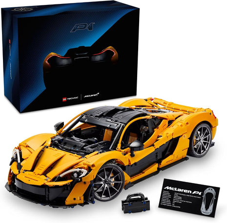 LEGO Technic McLaren P1 Hypercar Building Set, Gift for Adult Racing Fans, Race Car Collectible Model with V8 Piston Engine and 7-Speed Gearbox, 42172