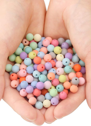1000PCs 6MM Matte Mix Colors Acrylic Round Beads, Frosted Round Acrylic Balls Gumball Beads, Bubblegum Beads Chunky Beads, Plastic Resin Beads for Necklace and Bracelet Making, Crafting Supplies