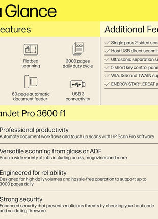 HP ScanJet Pro 3600 f1 Flatbed/ADF Scanner - 600 dpi Optical