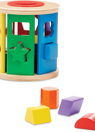 Melissa & Doug Match and Roll Shape Sorter - Classic Wooden Toy