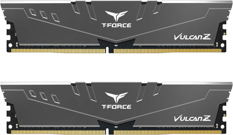 TEAMGROUP T-Force Vulcan Z DDR4 16GB Kit (2x8GB) 3200MHz (PC4-25600) CL16 Desktop Memory Module Ram (Gray) - TLZGD416G3200HC16CDC01