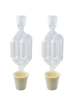 Fastrack Twin Bubble Airlock and Carboy Bung (2-Pack) | Fermentation Airlocks for Homebrewing Beer, Wine, Mead, and Kombucha