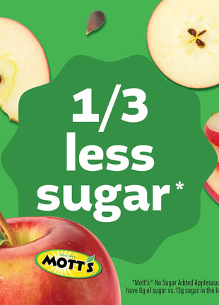 Mott's No Sugar Added Applesauce Variety Pack, 4 Flavors – Apple, Strawberry, Cinnamon & Blueberry, Made from Real Fruit, No Artificial Flavors, 3.2 Clear Pouches, 20 Pack