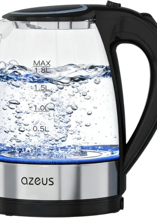 AZEUS Electric Kettle 1500W Tea Kettle, 1.8L Large Capacity with Auto Shut-Off and Boil-Dry Protection, BPA-Free