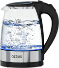 AZEUS Fast Boil Electric Water Kettle, 1.8L Large Capacity with Auto Shut Off and Boil Dry Protection, BPA Free Borosilicate Glass &Stainless Steel