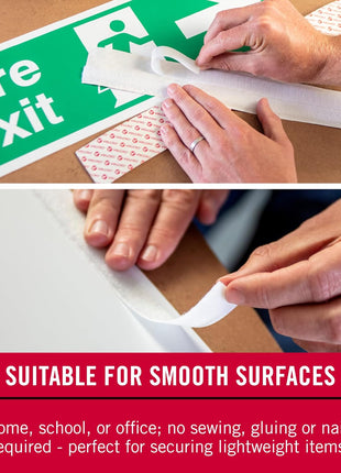 VELCRO Brand 5 Ft x 3/4 In | White Tape Roll with Adhesive | Cut Strips to Length | Sticky Back Hook and Loop Fasteners | Perfect for Home, Office or Classroom