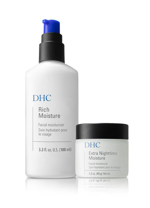 DHC Hydrating Day & Night Set, featuring Rich Moisture, 3.3 fl. oz. and Extra Nighttime Moisture, 1.5 oz. Net wt.