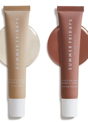 Summer Fridays Tinted Lip Butter Balm - Conditioning Vegan Lip Balm for Instant Moisture, Shine & Hydration - Sheer-Tinted, Soothing Skincare (Vanilla & Vanilla Beige)