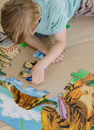 Melissa & Doug Land of Dinosaurs Floor Puzzle, 48 pc Jumbo Jigsaw Puzzle, Educational Screen Free Activity for Toddler, Preschoolers and Kids Ages 3+ (4 feet Long) - FSC Certified (Pack of 6)