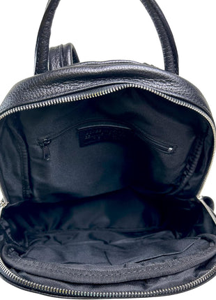 Anta Leather Zipper Backpack - Stylish and Durable Leather Backpack for Women (Black)