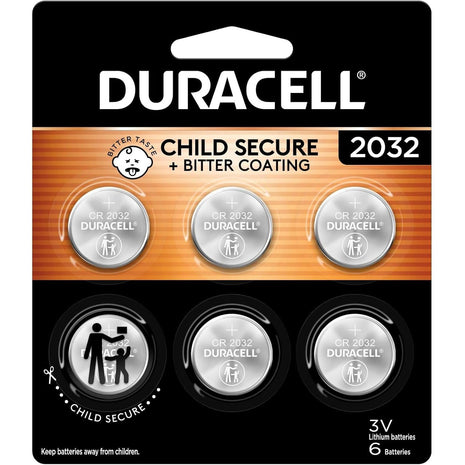 Duracell 2032 Lithium Battery, 6 Count, AirTag & Key Fob, CR2032 3V Cell