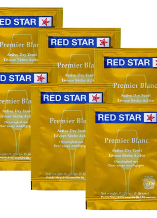 WINE YEAST 6 PACK RED STAR Premier Blanc Fermentis Champagne Yeast