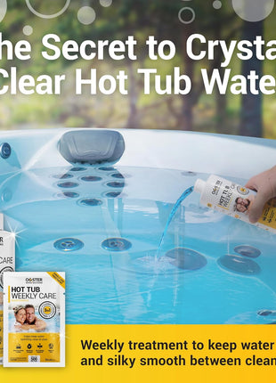 Bio Ouster 3in1 Weekly Hot Tub Cleaner, Conditioner, Clarifier - Hot Tub Chemicals for Standard & Inflatable Spas - Spa Chemicals for Crystal Clear & Sparkling Clean Water - Made in USA (4 Week Kit)