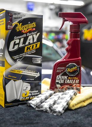 Meguiar's G191700 Smooth Surface Clay Kit, Safe and Easy Car Claying for Smooth as Glass Finish