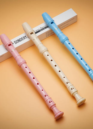 Sondery Soprano Recorder Instrument German Fingering Durable Beginner's Recorder Easy-to-Play Plastic Body Includes Fingering Chart Carry Pouch