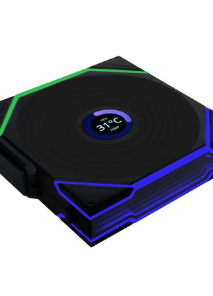 Lian Li UNI Fan TL LCD Wireless 120-Single Pack (Reverse Blade)-2.4 GHz Wireless Signal ARGB Fan-Infinity Mirror-Daisy-Chain-Syncing Lighting-Controller NOT Included & Required - Black (12RTLLCD1W1B)