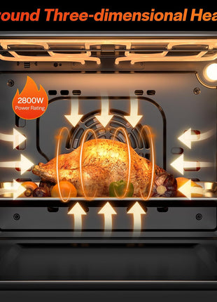 Empava 24" Electric Single Wall Oven with 6 Cooking Functions | Mechanical Knobs Control in Stainless Steel