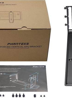 Phanteks (PH-VGPUKT4.0_04) Gen4 Vertical GPU Bracket Reinforced, 220mm Flat Line PCI-E Gen4 x16 Riser Cable Kit, Black