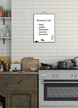 TSJ OFFICE Small White Board - 16 inch X 12 inch Portable Black Aluminum Framed Whiteboard, Magnetic Dry Erase Board with a Handle, to Do List Notepad for Office, Home, School