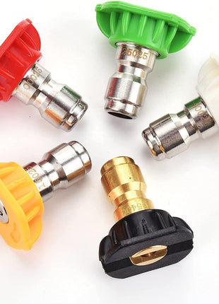 Tool Daily Pressure Washer Spray Nozzle Tips Multiple Degrees, 1/4 inch 5-Pack (2.5 GPM)