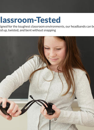 Cyber Acoustics USB-A Stereo Headset (AC-4006) - Durable, Crisp, and Clear Communication in K-12 Classrooms or Home, Made with 60 Percent Recycled Plastic