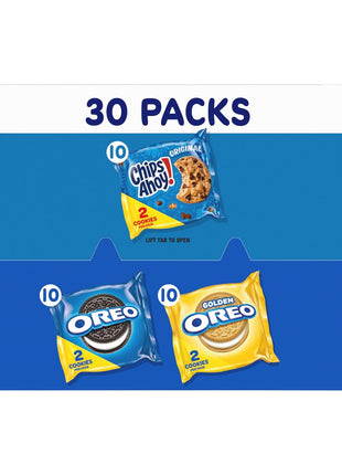 Nabisco Sweet Treats Cookie Variety Pack OREO & CHIPS AHOY!, 30 Snack Packs | 2 Cookies Per Pack, Individually Wrapped