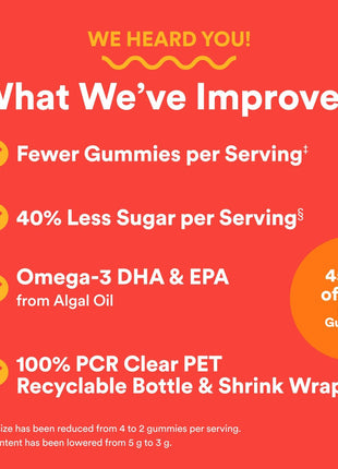 SmartyPants Kids Multivitamin Gummies with Omega 3 DHA/EPA, Vitamins D3, C, B12, B6, A, K, and Zinc, Gluten Free, Clean Label, Three Fruit Flavors, 60 Gummies (30 Day Supply)