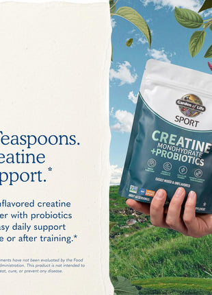 Garden of Life Sport Creatine Monohydrate + Probiotics Powder, 60 Servings