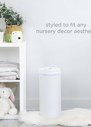Ubbi Steel Diaper Pail, Odor Locking, No Special Bag Required, Award-Winning, Registry Must-Have, White | Award-Winning Registry Must-Have, Childproof Safety Lid with Lock, Holds Up To 55 Newborn Diapers, Modern Nursery Essential
