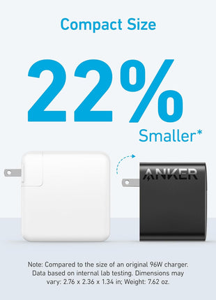 Anker MacBook Charger, Compact and Foldable 100W USB C Charger for MacBook Air, Samsung Galaxy, iPad Pro, and More, 5FT USB C Cable Included