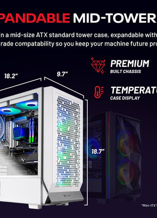 Skytech Omega Gaming PC Desktop, Ryzen 7 7800X3D 4.2 GHz (5GHz Turbo Boost), AMD RX 9070 XT 16GB GDDR6, 2TB Gen4 NVMe SSD, 32GB DDR5 RAM 6000 RGB, 850W Gold PSU, Wi-Fi, Win 11