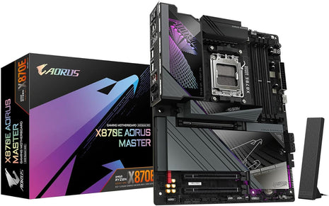 GIGABYTE X870E AORUS Master AMD AM5 LGA 1718 Motherboard, ATX, DDR5, 4X M.2, PCIe 5.0, USB4, WIFI7, 5GbE LAN, EZ-Latch, 5-Year Warranty