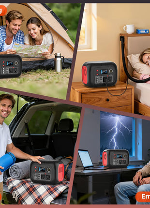 ENOFLO Portable Power Station 300W, 228Wh Solar Generator with 110V Pure Sine Wave AC Outlet, Backup Lithium Battery Generator for CPAP Outdoor RV Camping Emergency Home Use