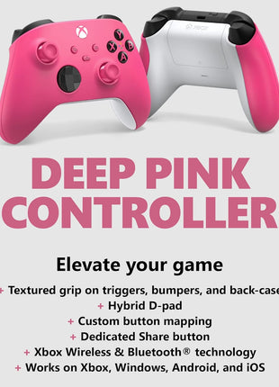 Xbox Core Wireless Gaming Controller – Deep Pink Series X|S, One, Windows PC, Android, and iOS