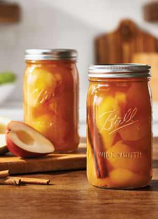 Ball Wide Mouth Glass Mason Jars with Lids and Bands, Used for Canning, Pickling, Juice, Jam, Jelly, Quart Size 32 Ounce (Pack of 2)