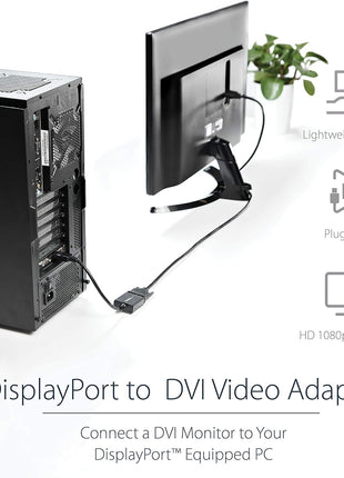 Displayport To Dvi Adapter M/F Dp To Dvi Converter 1920x1200 1080p