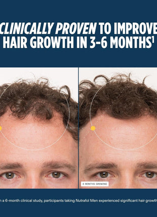 Nutrafol Men's Hair Growth Supplements, Clinically Tested for Visibly Thicker Hair and Scalp Coverage, Dermatologist Recommended - 1 Month Supply