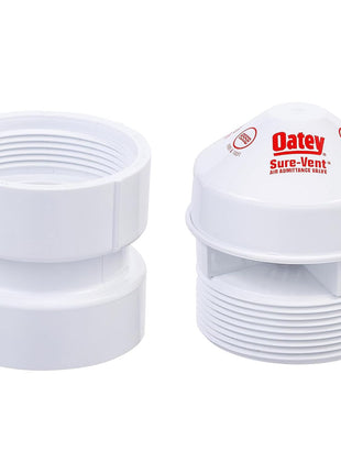 Oatey Sure-Vent 1-1/2 in.–2 in. 160 Branch, 24 Stack DFU Air Admittance Valve with White PVC Sch. 40 Adapter