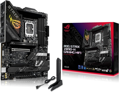 ASUS ROG Strix Z890-H Gaming WiFi Z890 LGA 1851 ATX Motherboard, Intel CoreTM Ultra Series 2 Ready, Advanced AI PC-Ready, 16+2+1+2 Stages, DDR5, 5Gb LAN, WiFi 7, 4X M.2, PCIe 5.0, USB Type-C, AI OC