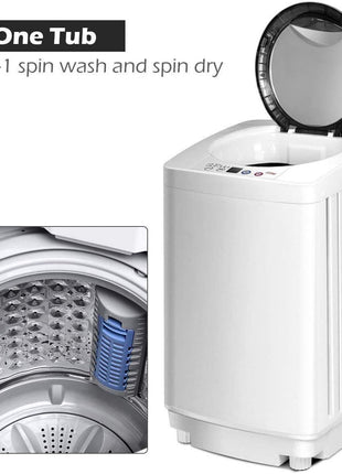 Giantex Portable Washing Machine, Full Automatic Washer and Dryer Combo, with Built-in Pump Drain 8 LBS Capacity Compact Laundry Washer Spin Dryer for Apartment RV Dorm